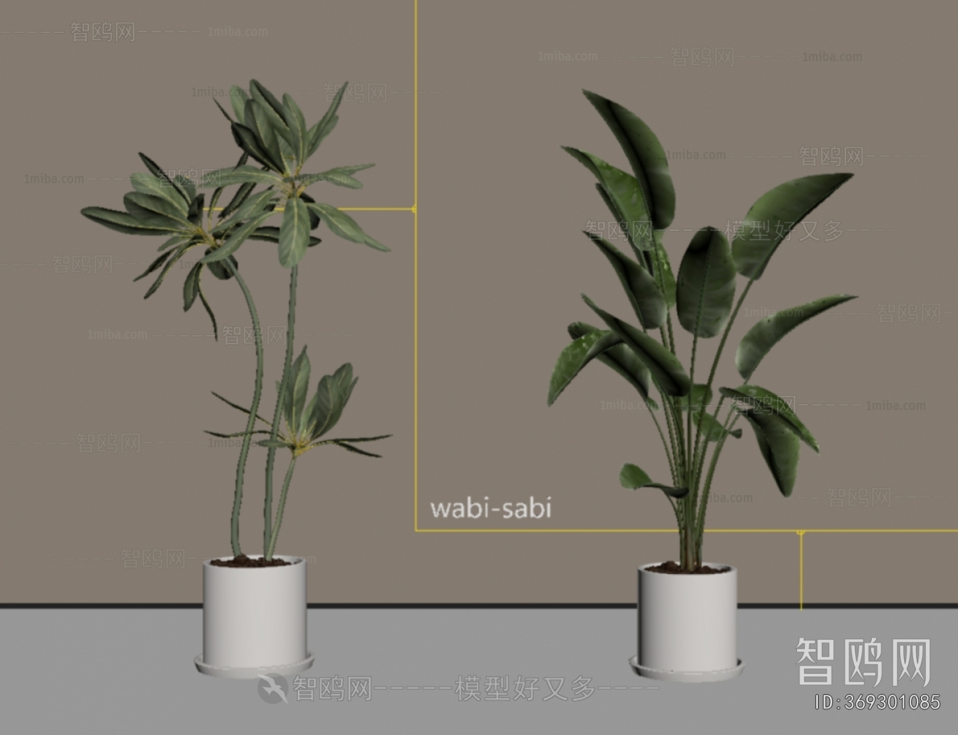 Modern Ground Green Plant Potted Plants