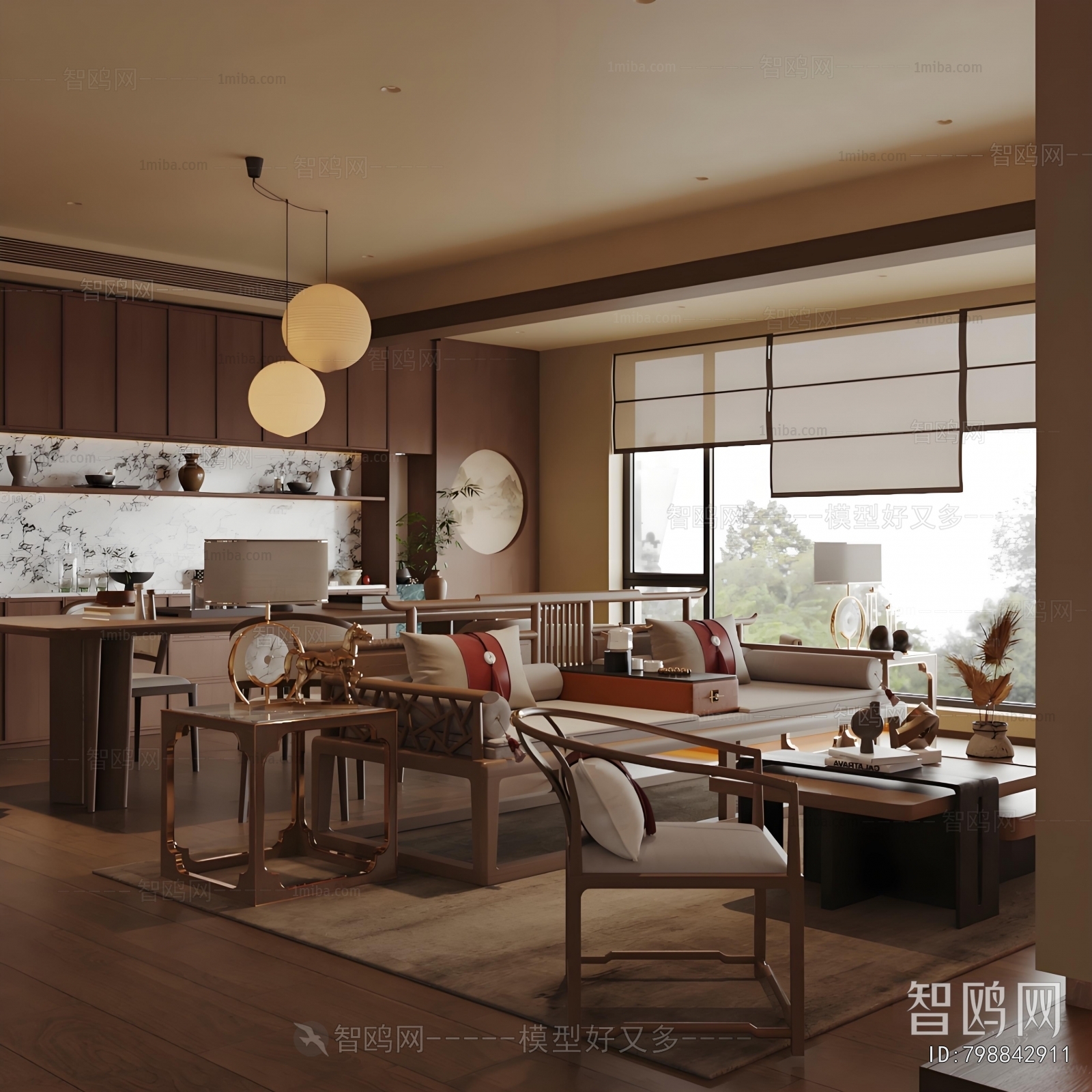 New Chinese Style A Living Room