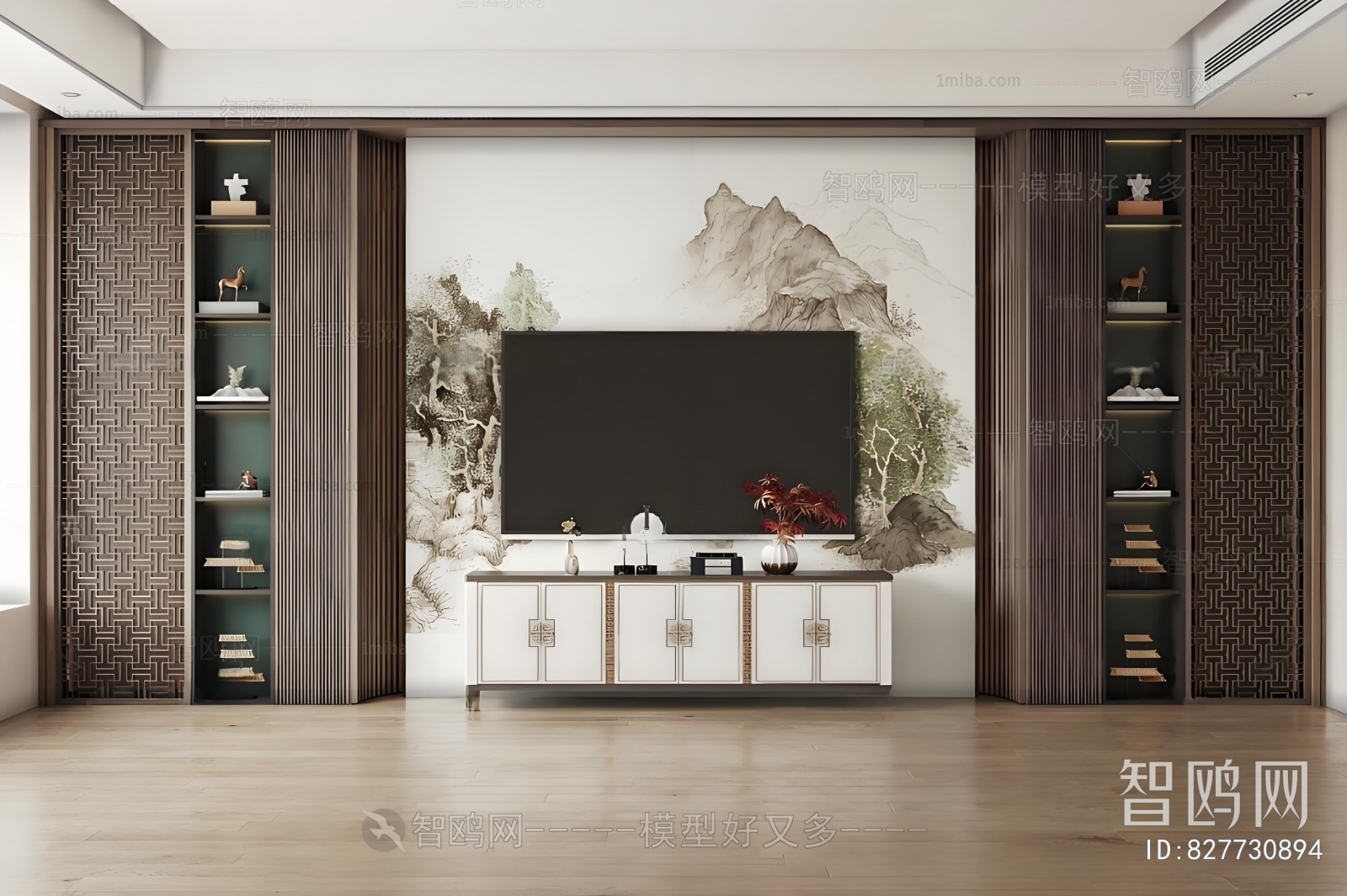 New Chinese Style TV Wall