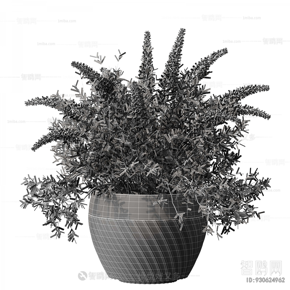 Modern Potted Green Plant
