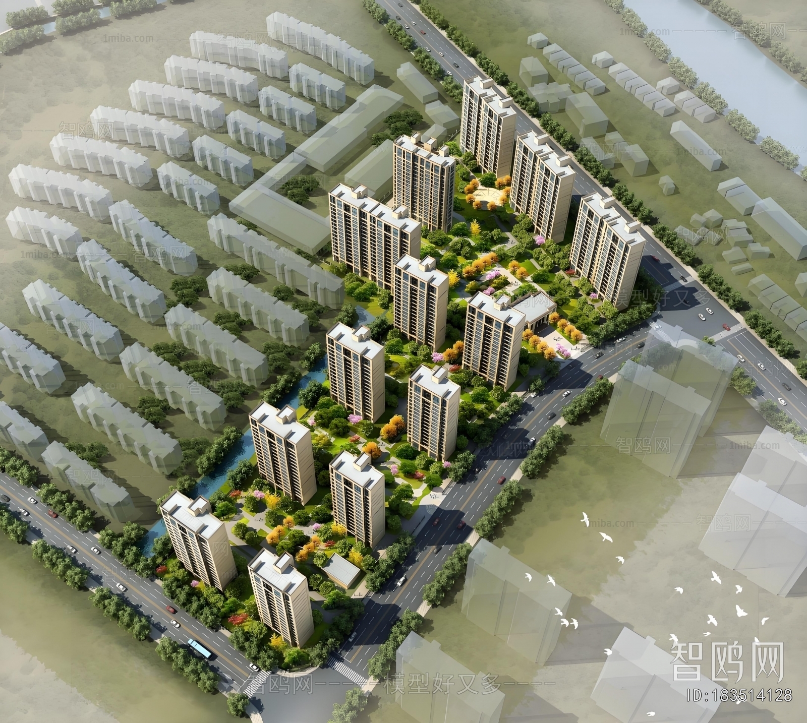 Modern Architectural Bird's-eye View Planning