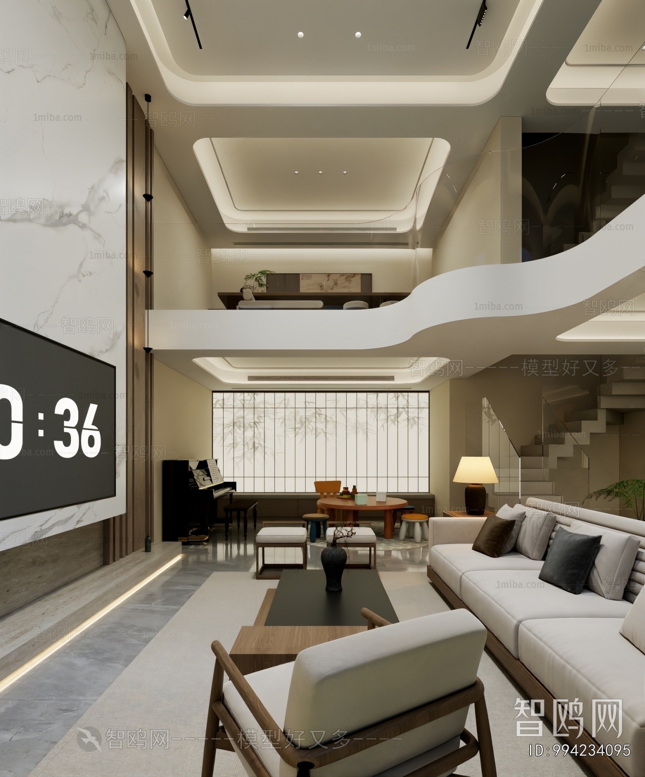 New Chinese Style A Living Room