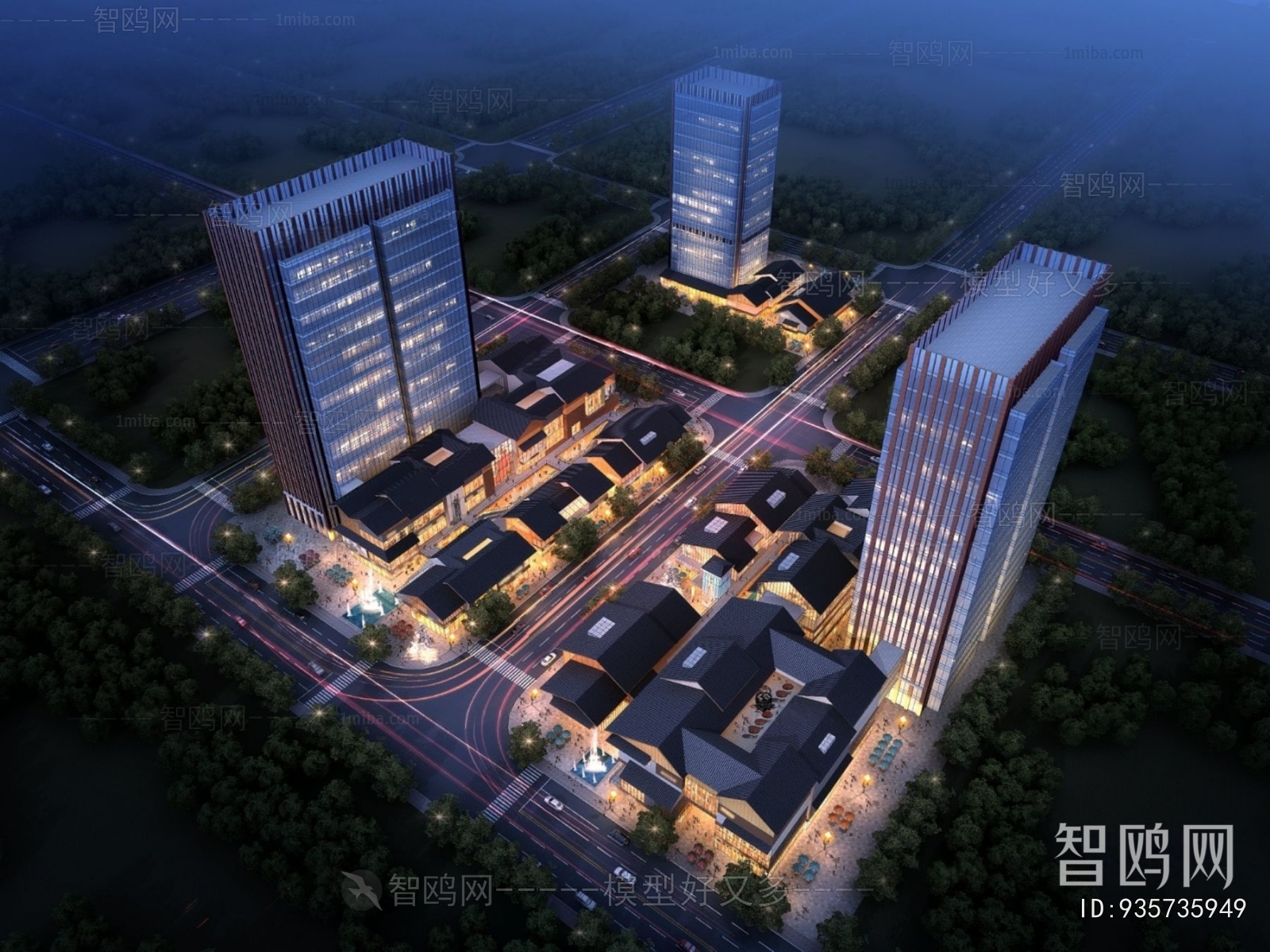 Modern Architectural Bird's-eye View Planning