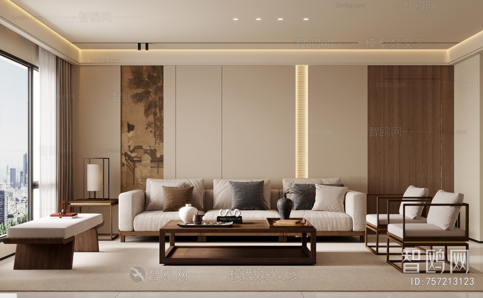 New Chinese Style A Living Room