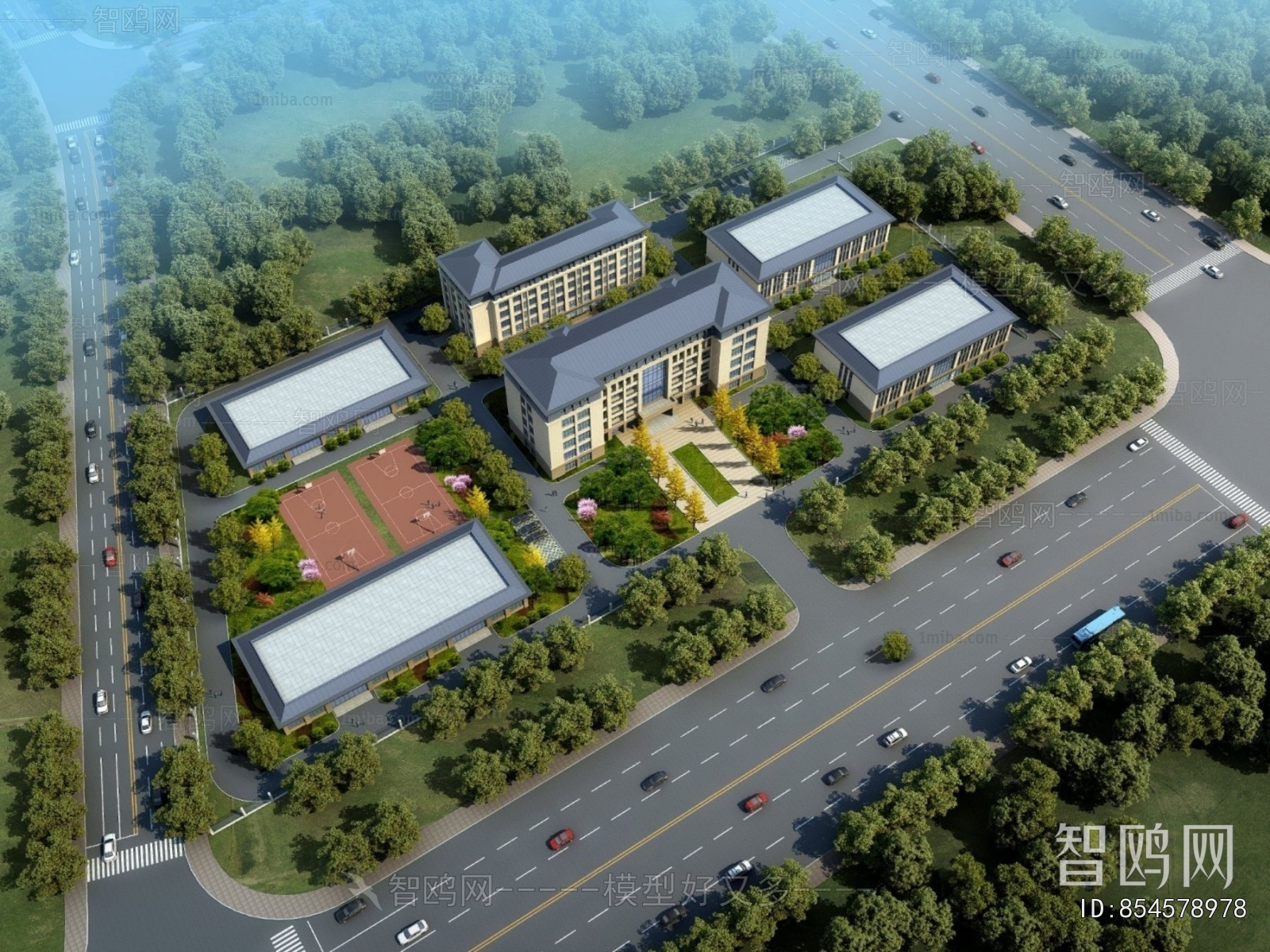 Modern Architectural Bird's-eye View Planning