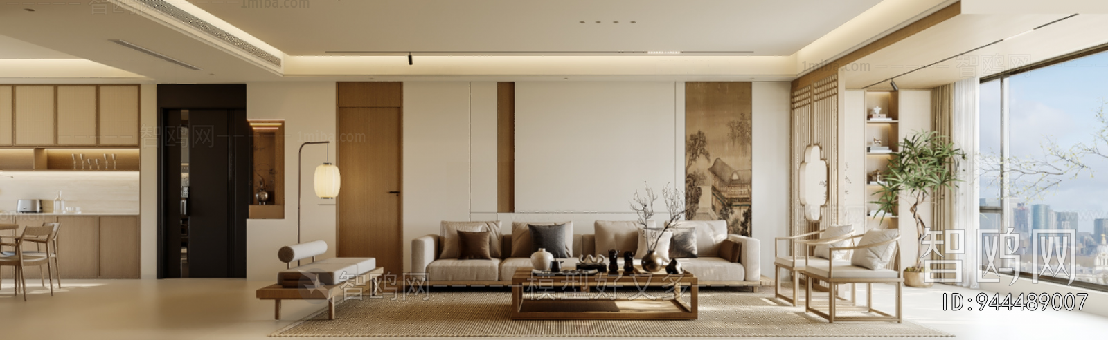 New Chinese Style A Living Room