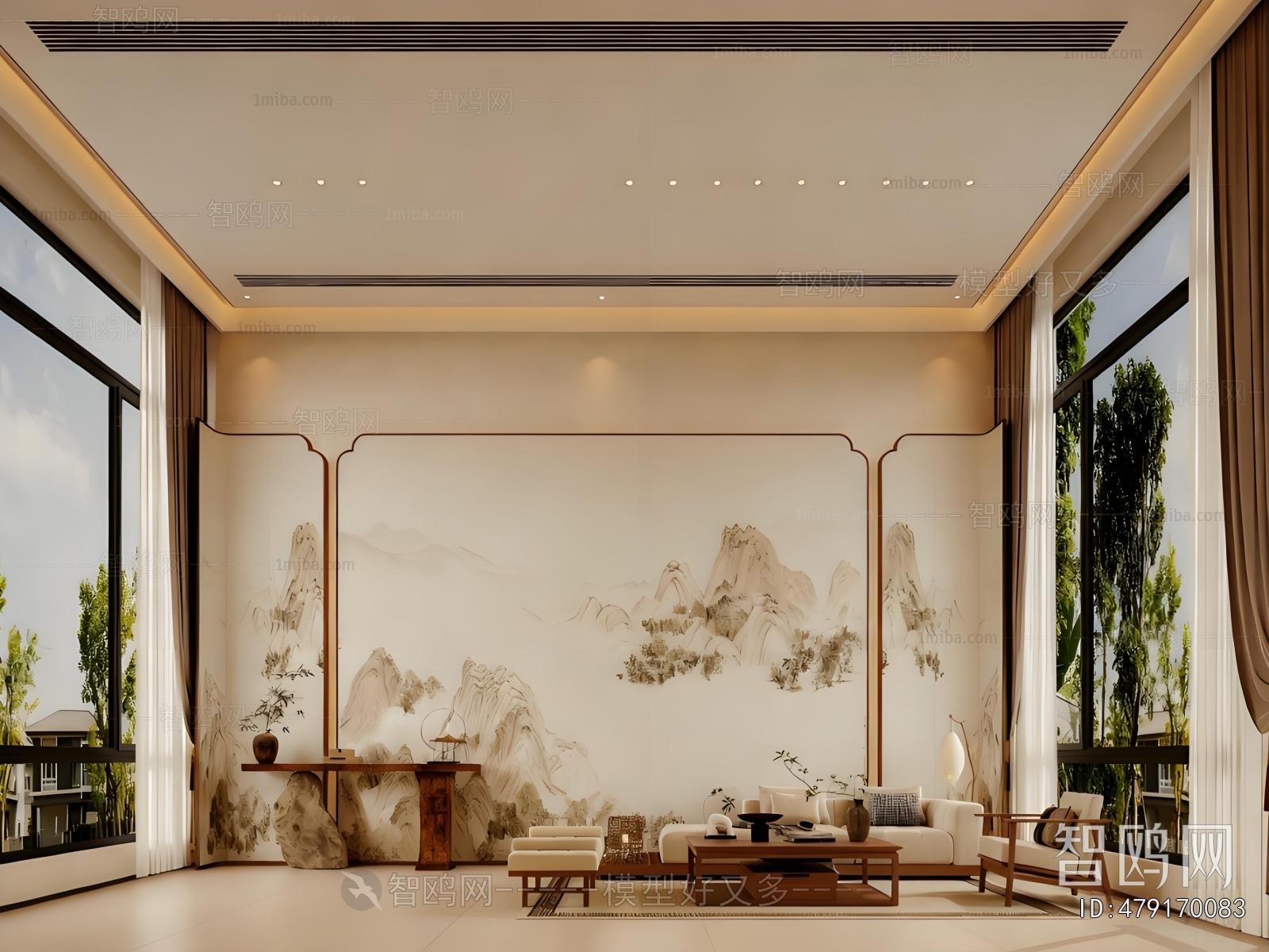 New Chinese Style A Living Room