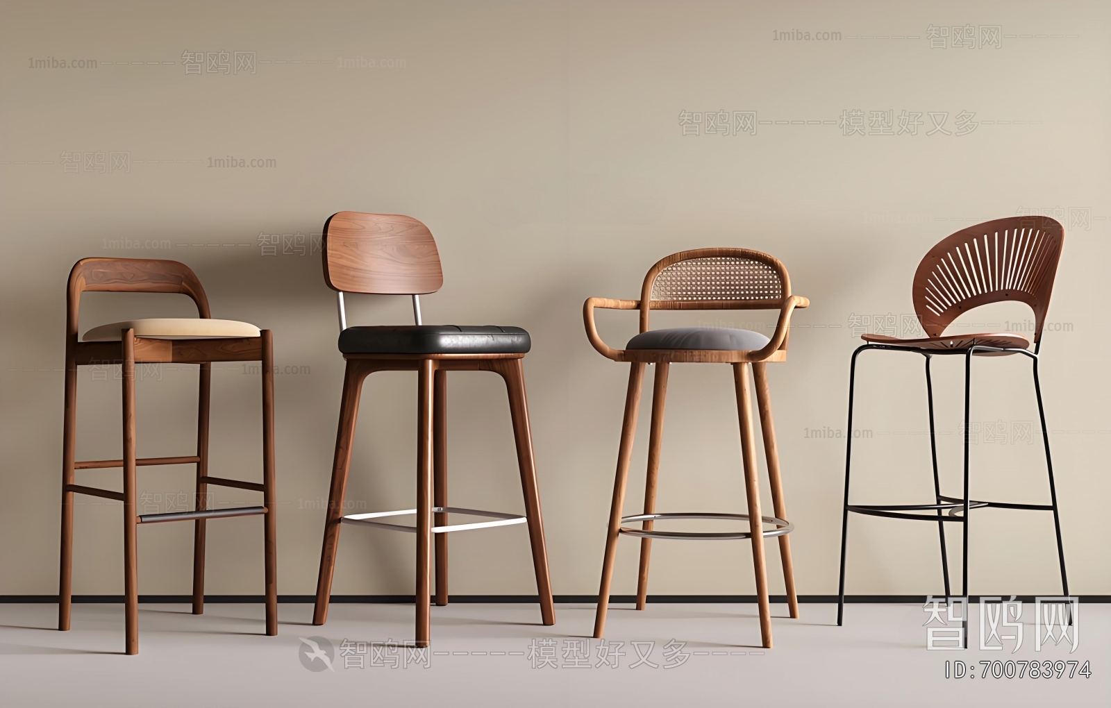 Wabi-sabi Style Bar Chair