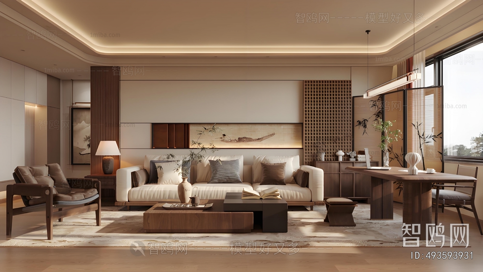 New Chinese Style A Living Room