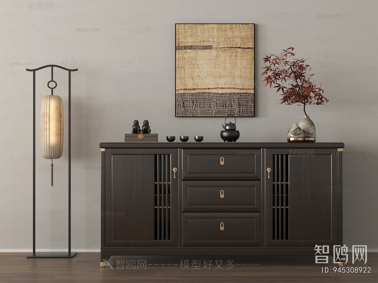 New Chinese Style Side Cabinet