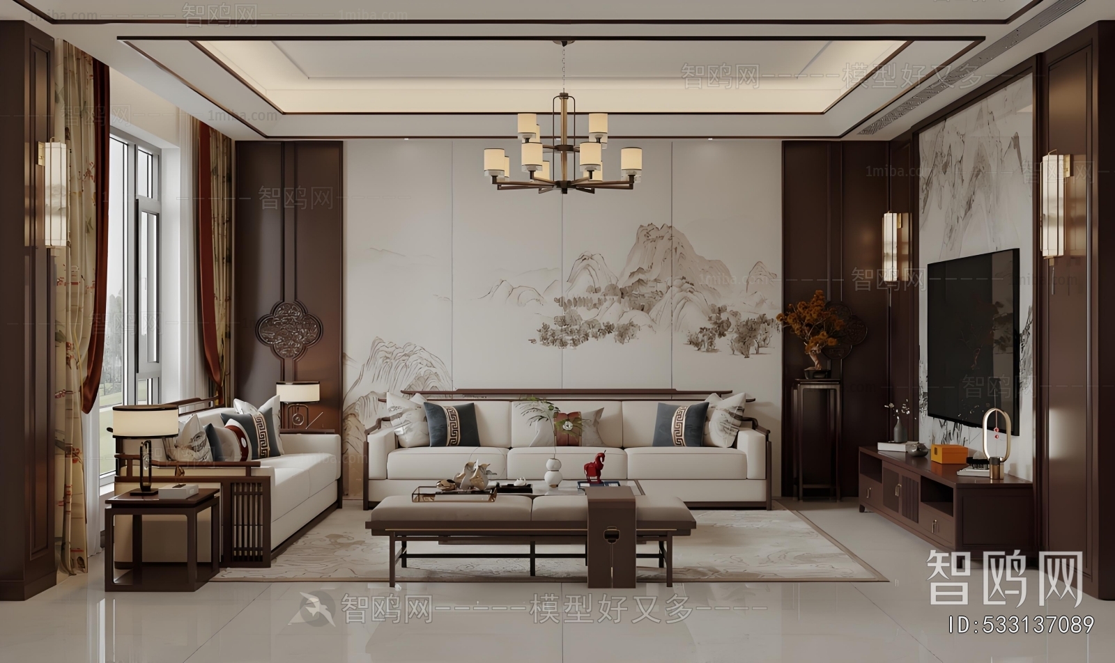 New Chinese Style A Living Room