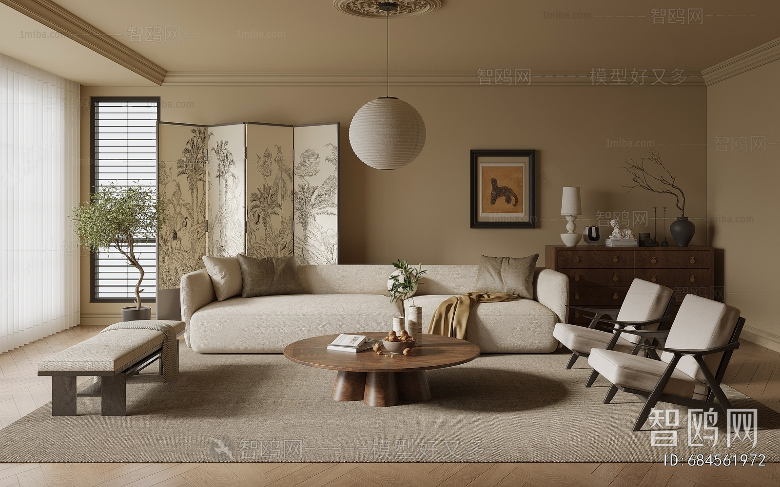 Wabi-sabi Style A Living Room