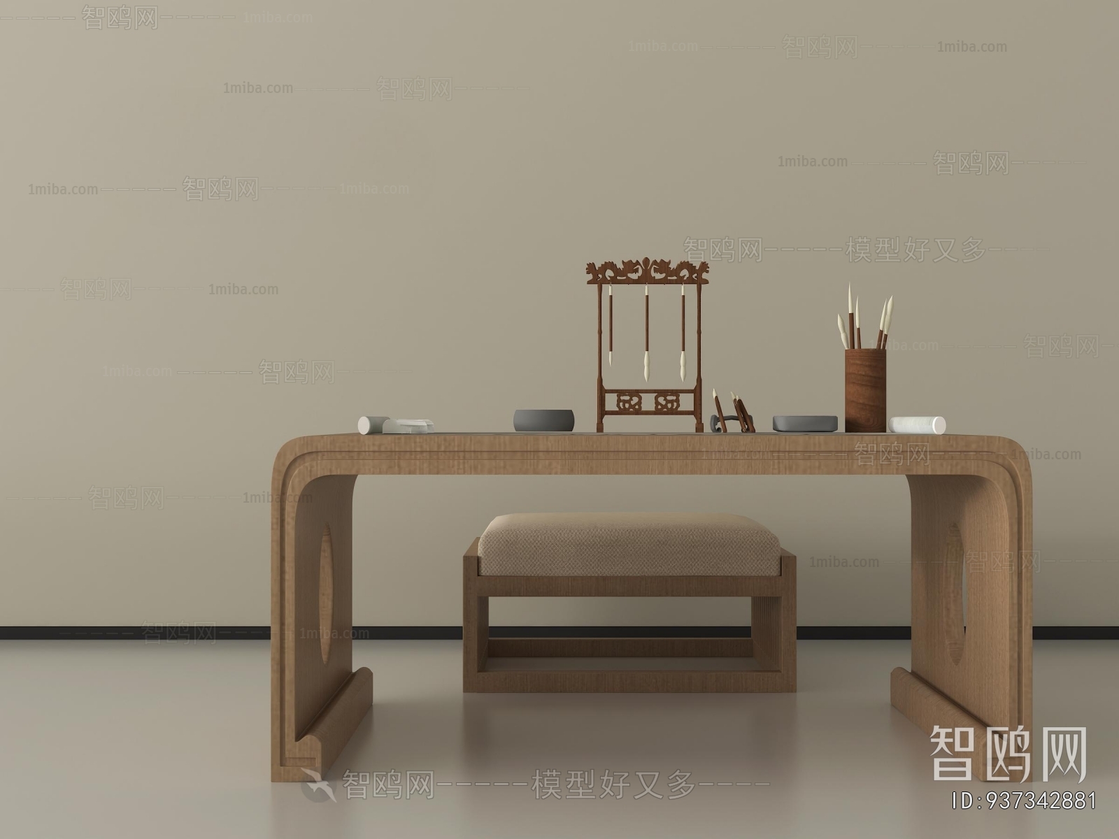 New Chinese Style Computer Desk And Chair