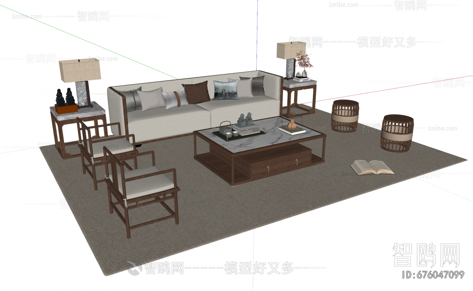 New Chinese Style Sofa Combination