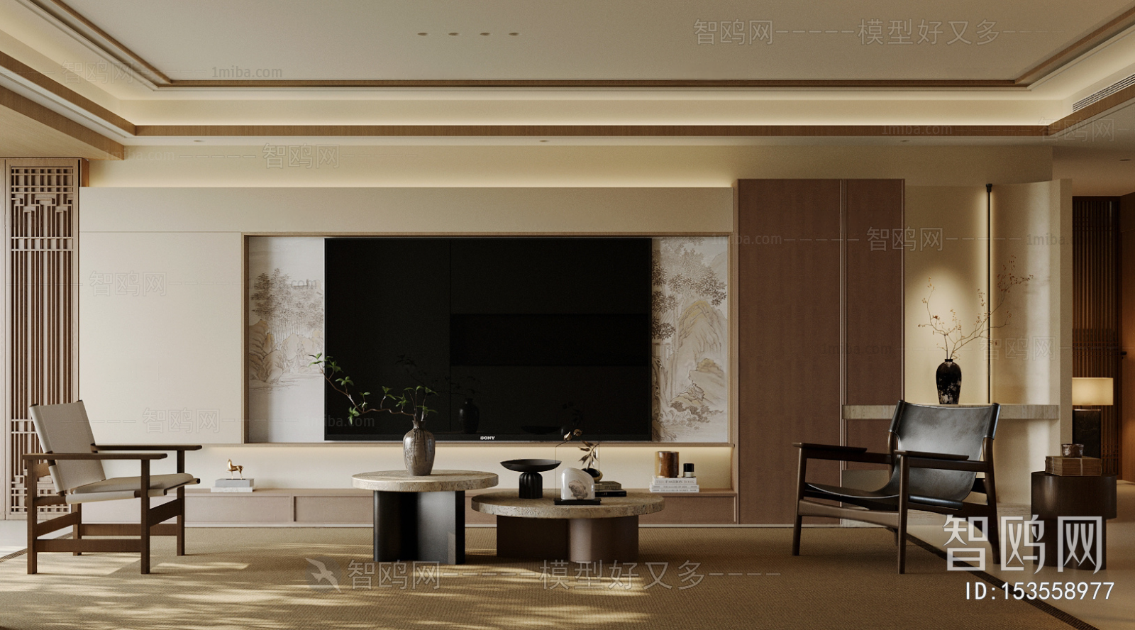 New Chinese Style A Living Room