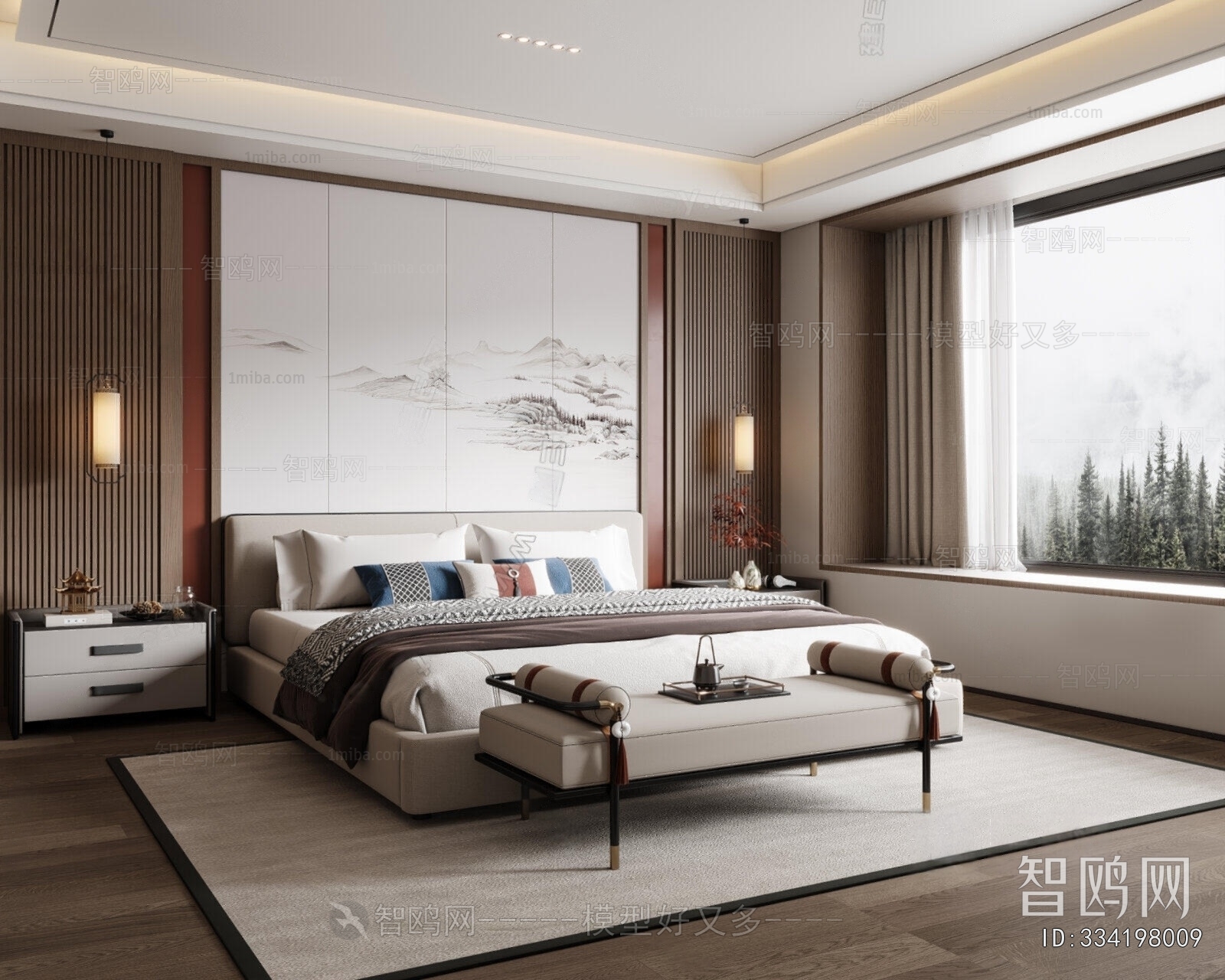 New Chinese Style Bedroom
