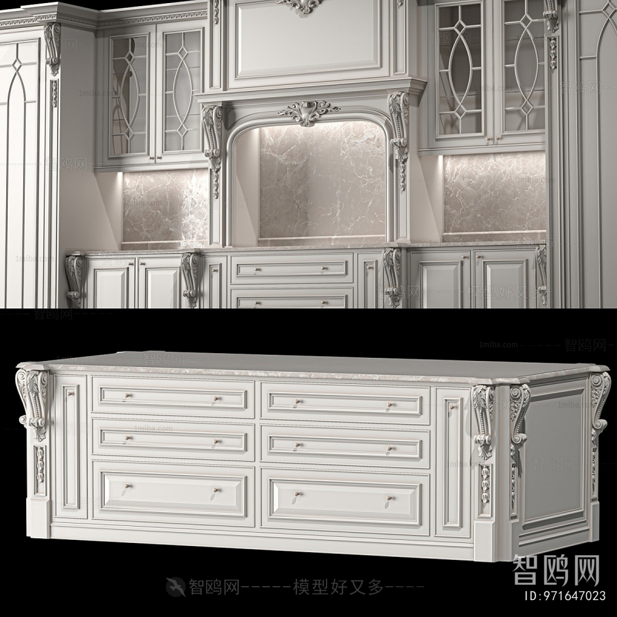 French Style Kitchen Cabinet