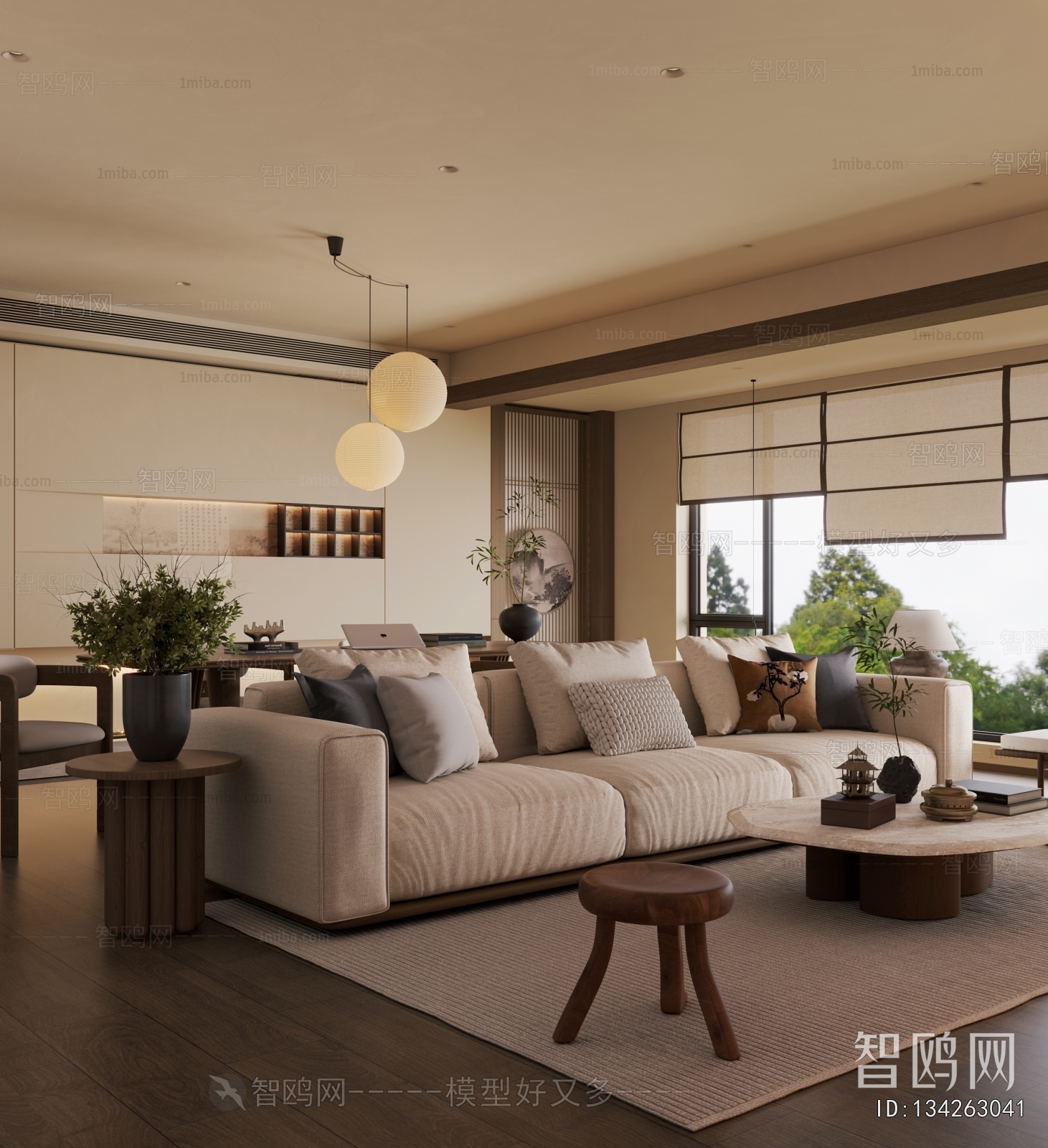 New Chinese Style A Living Room