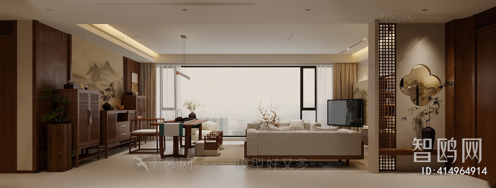 New Chinese Style A Living Room