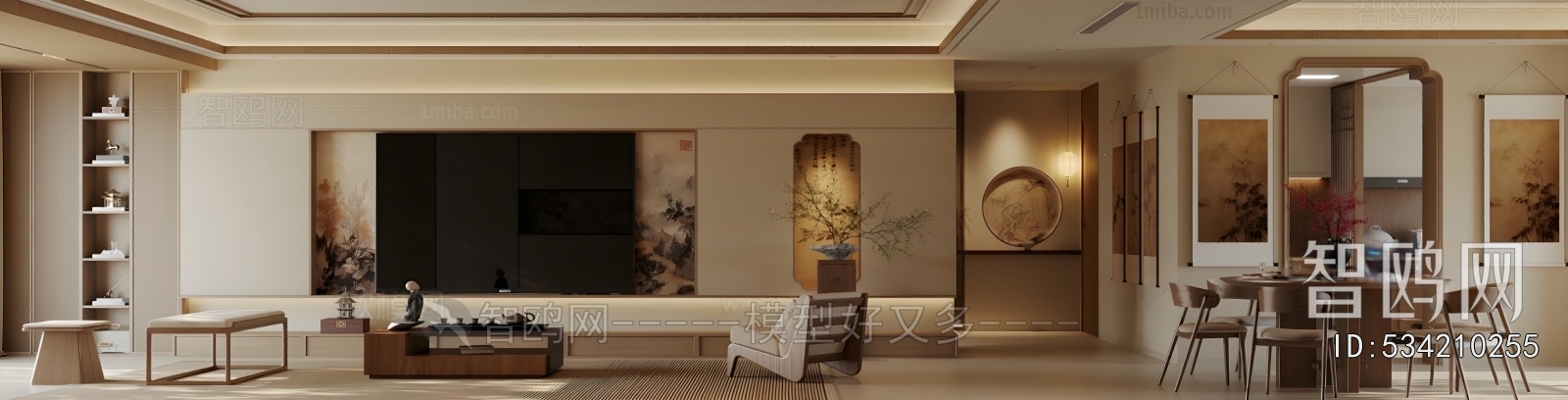 New Chinese Style A Living Room