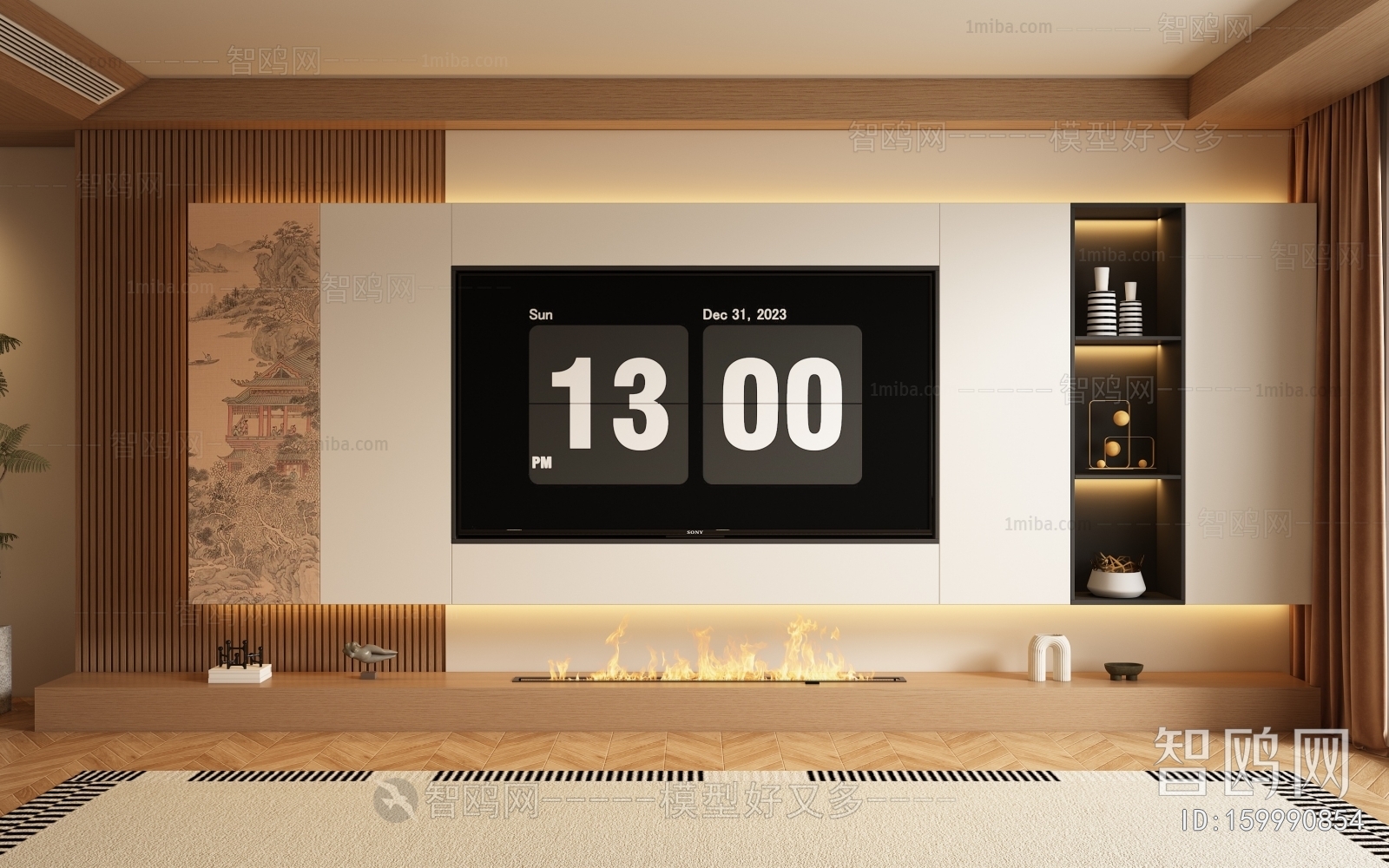 New Chinese Style TV Wall