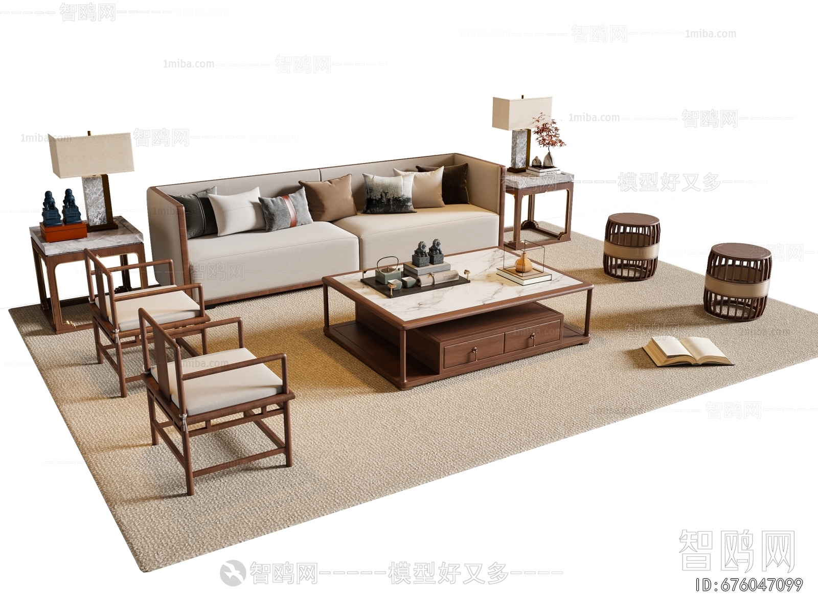 New Chinese Style Sofa Combination