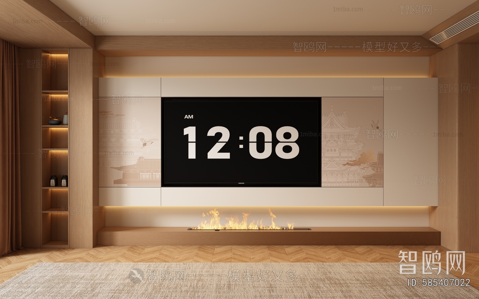 New Chinese Style TV Wall