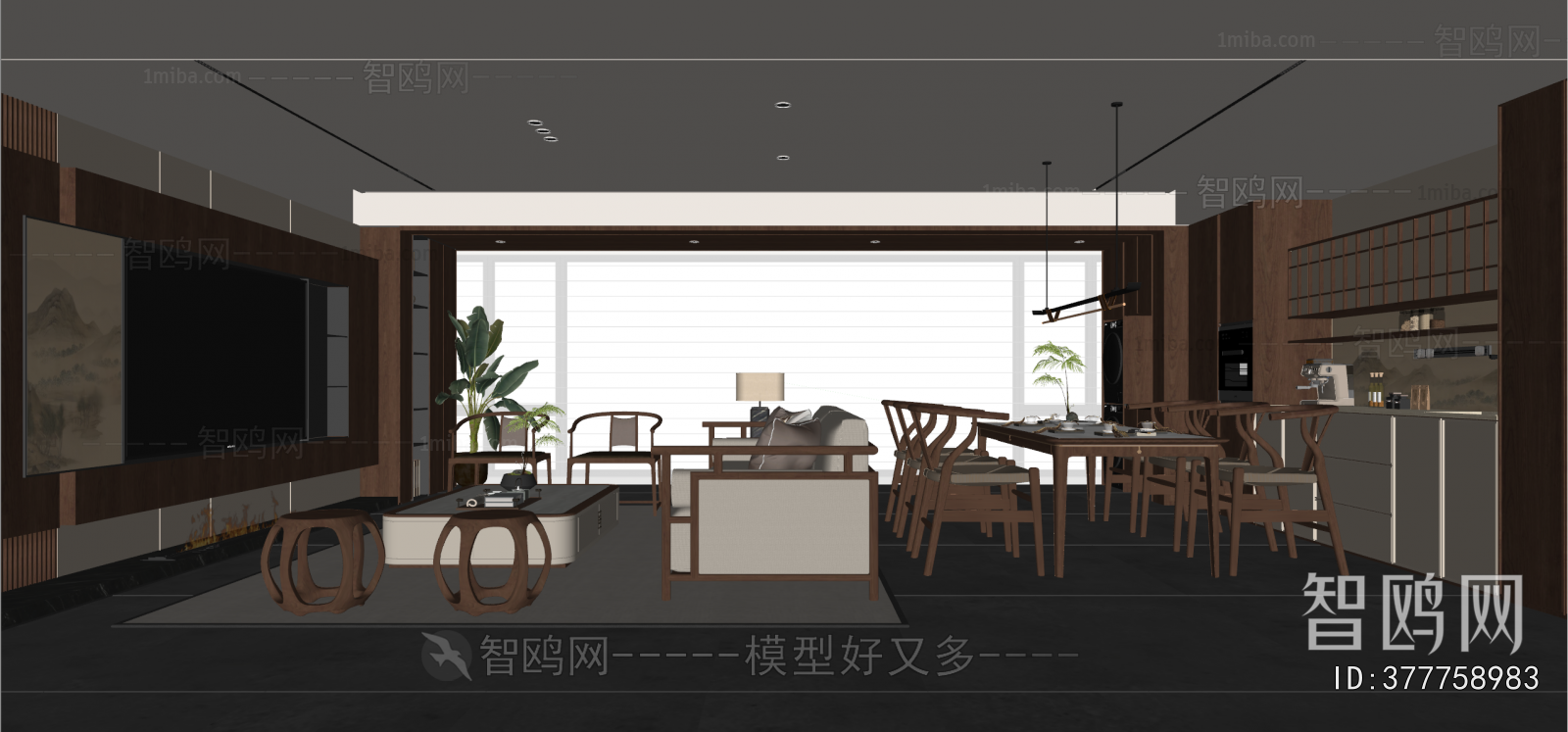 New Chinese Style A Living Room