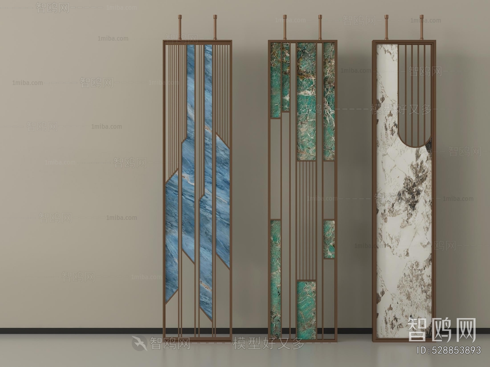 New Chinese Style Metal Screen Partition