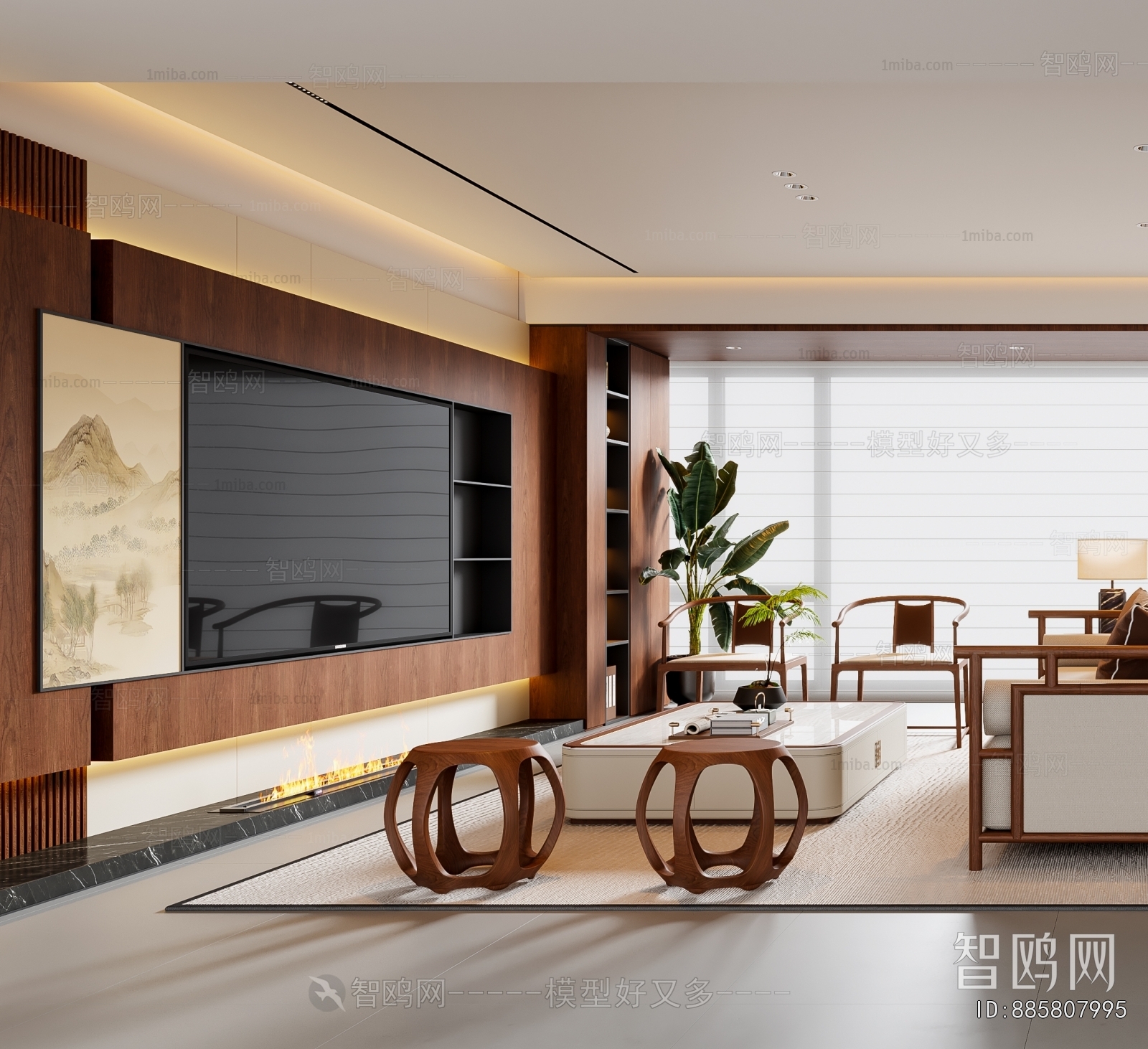 New Chinese Style A Living Room