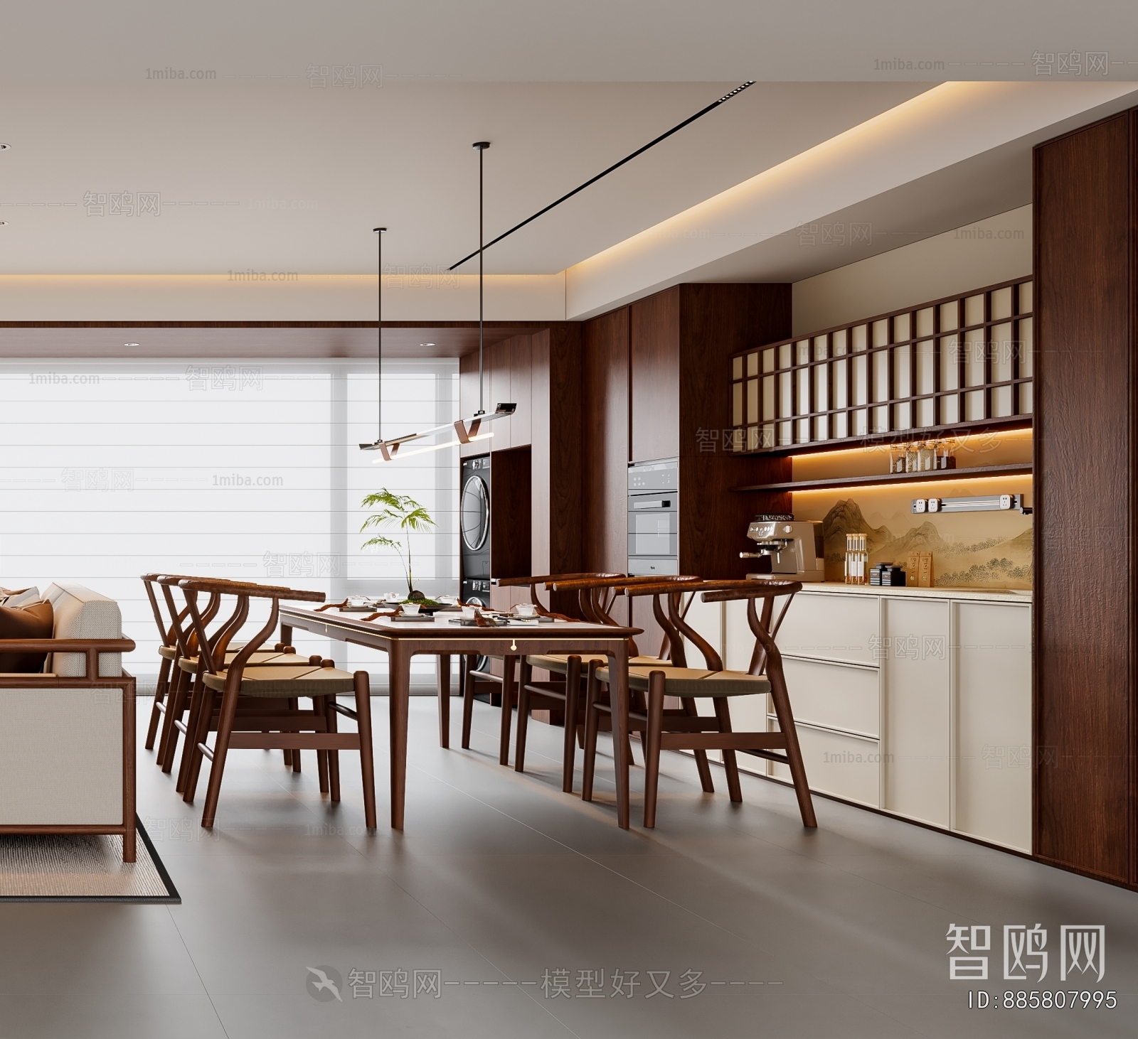 New Chinese Style A Living Room