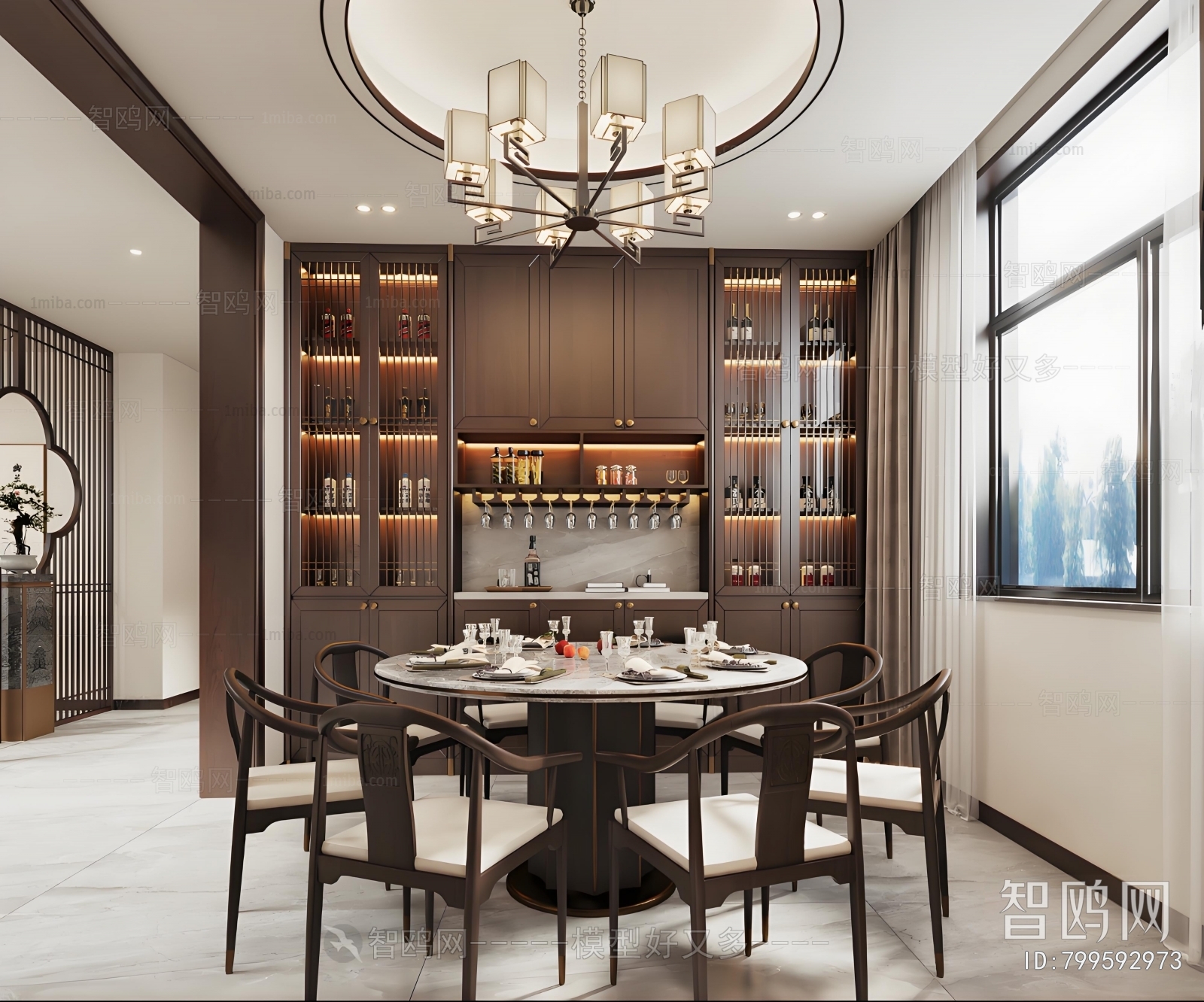 New Chinese Style A Living Room