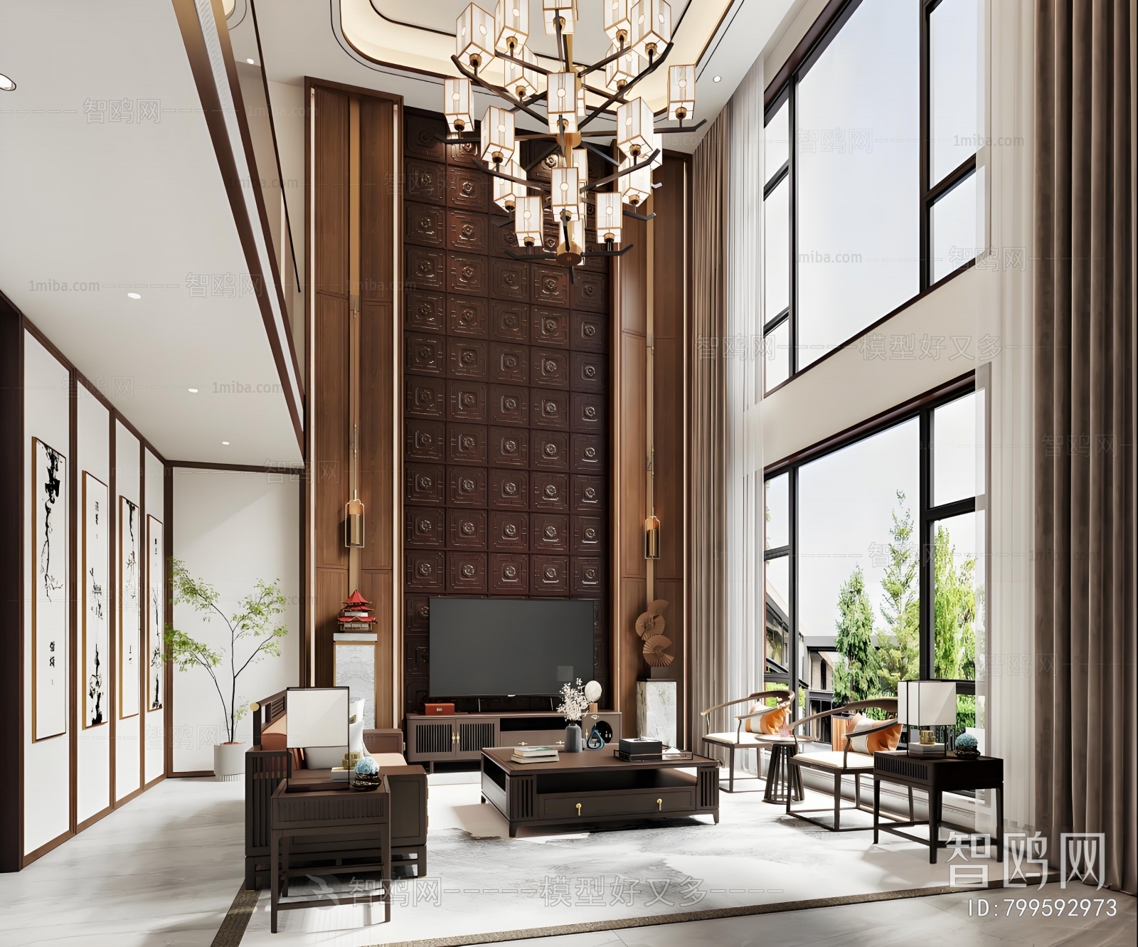 New Chinese Style A Living Room