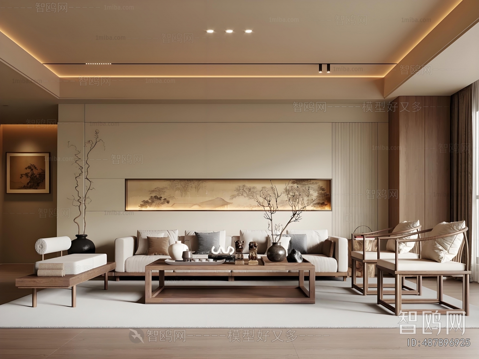 New Chinese Style A Living Room