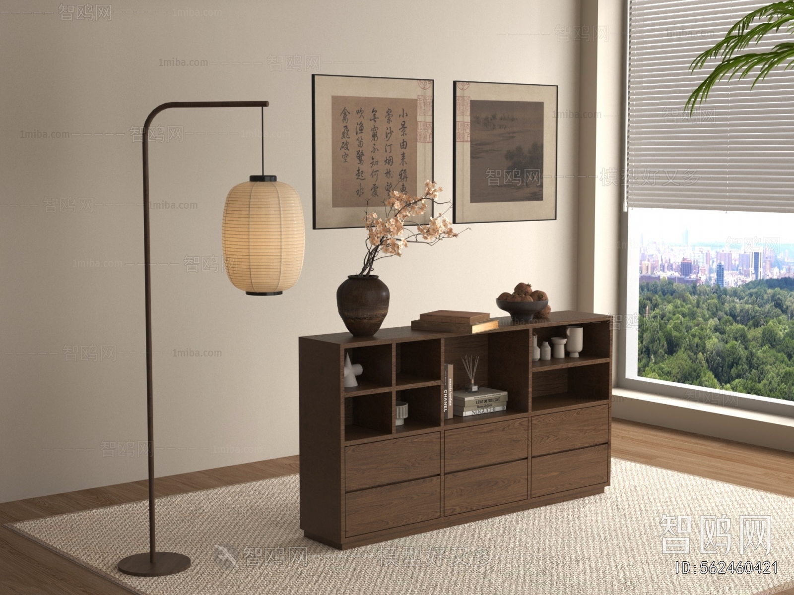 New Chinese Style Side Cabinet