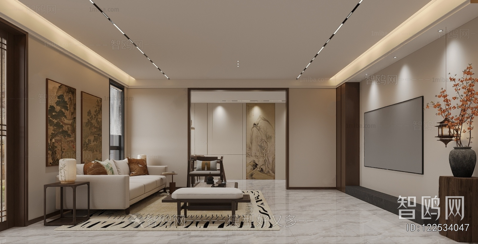 New Chinese Style A Living Room