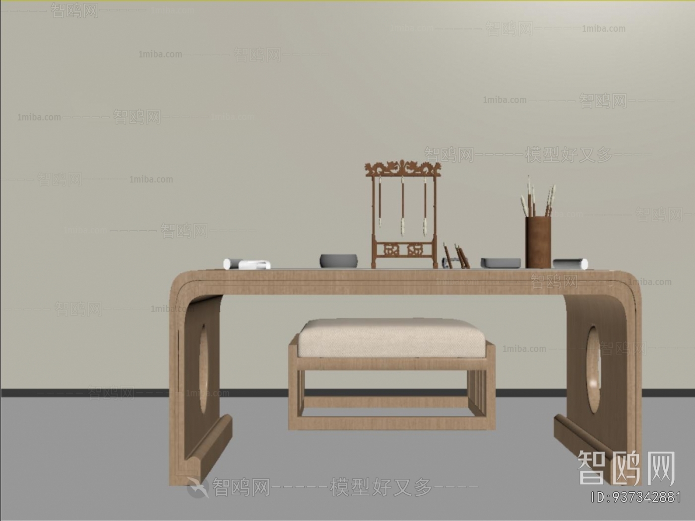 New Chinese Style Computer Desk And Chair