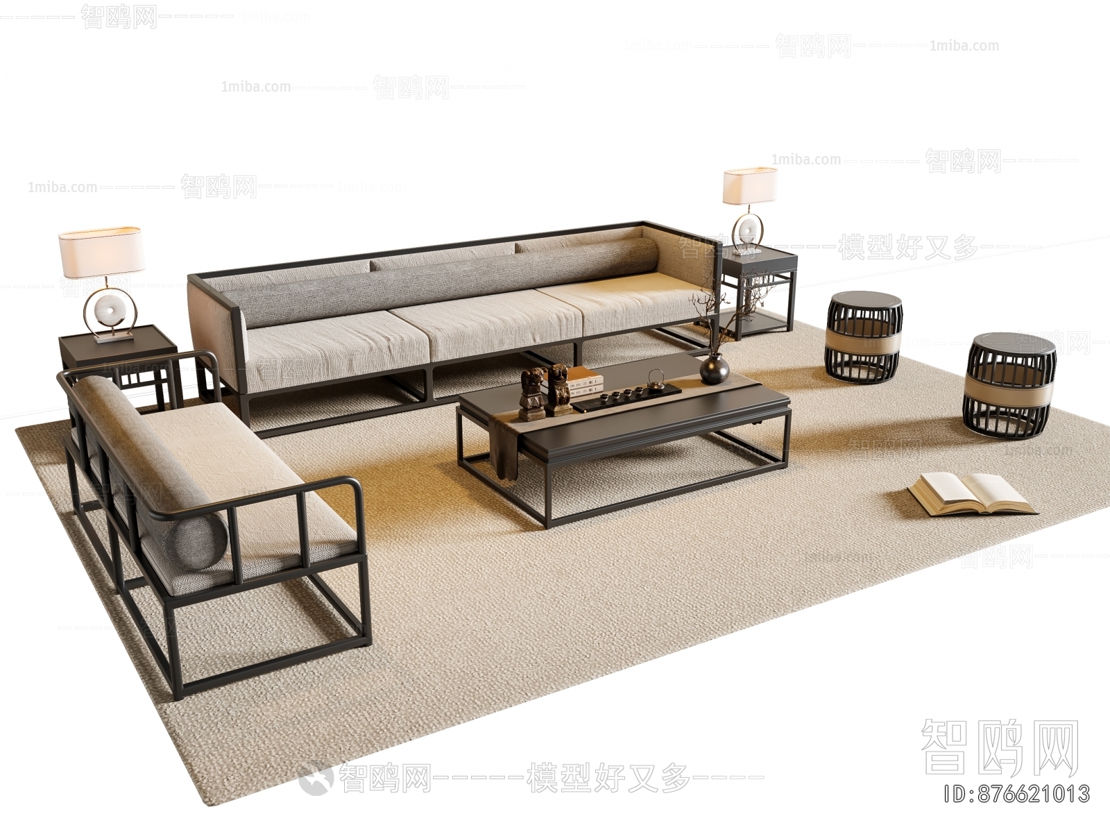 New Chinese Style Sofa Combination