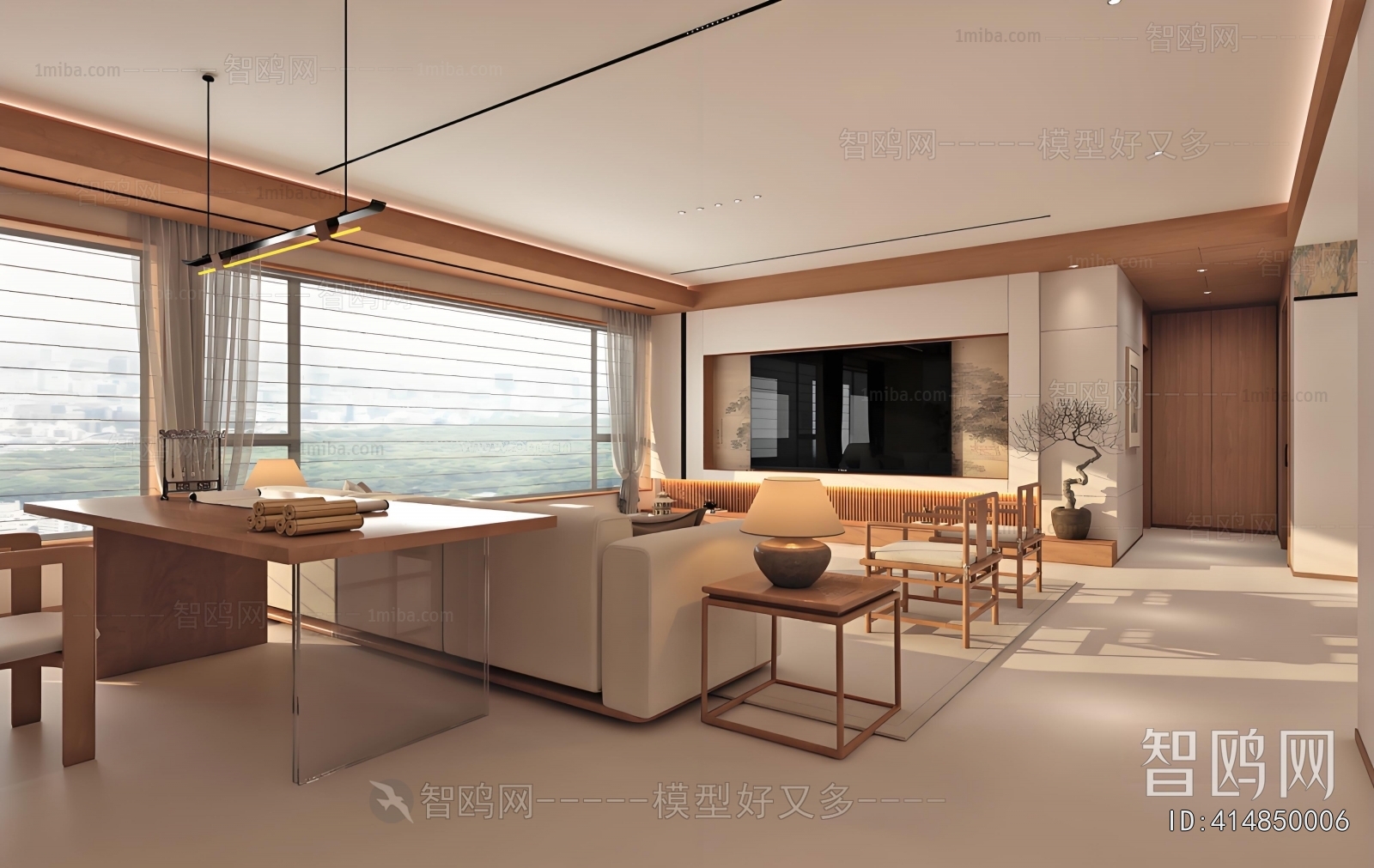 New Chinese Style A Living Room