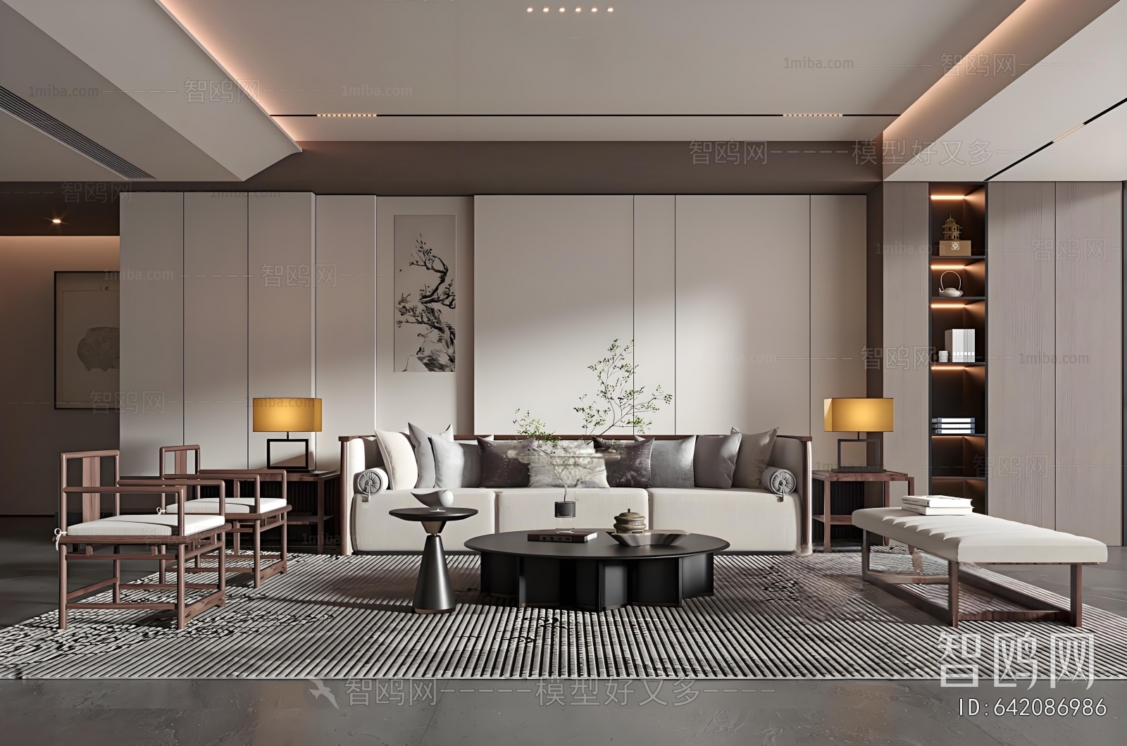 New Chinese Style A Living Room