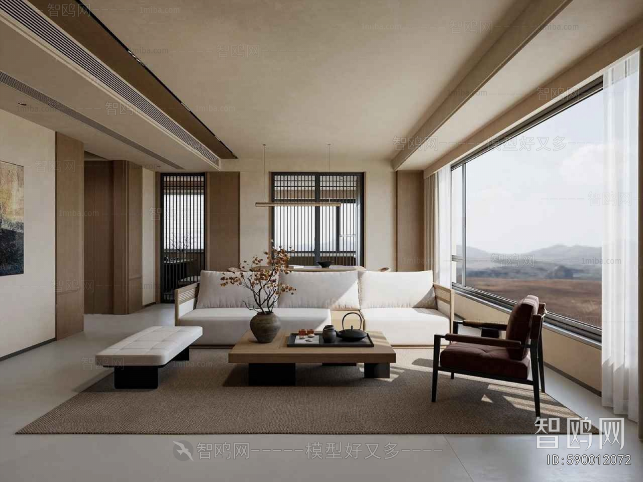 New Chinese Style A Living Room