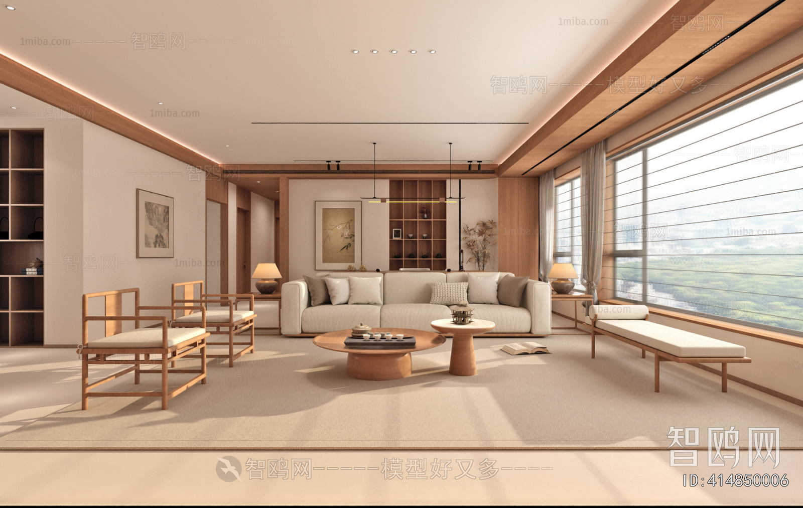 New Chinese Style A Living Room