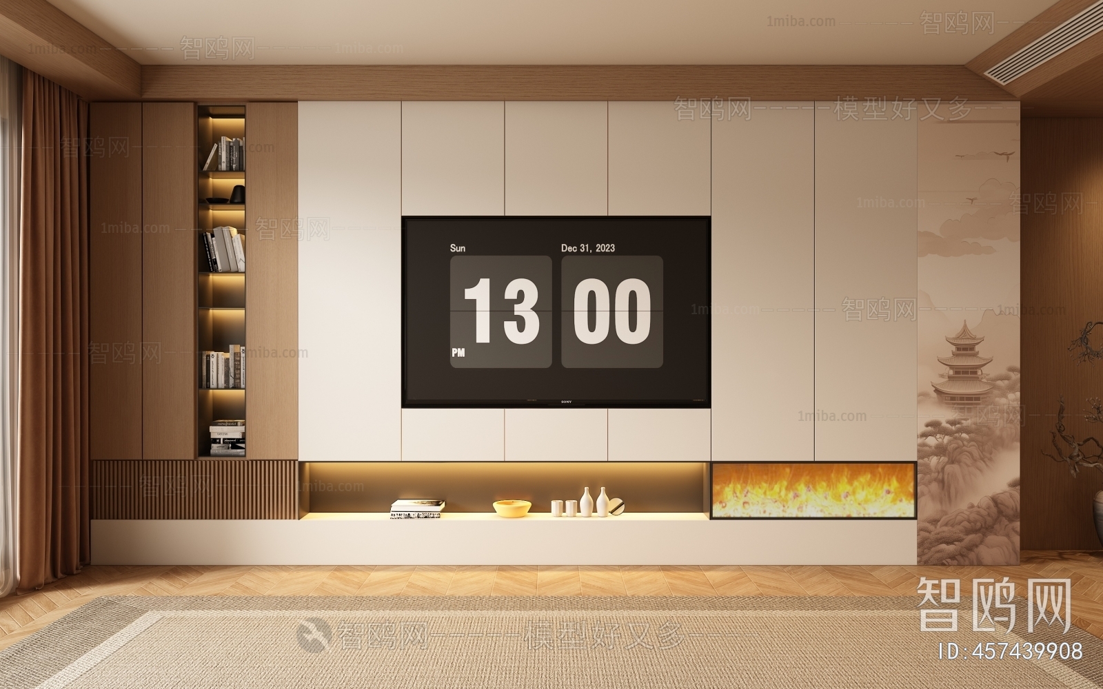 New Chinese Style TV Wall