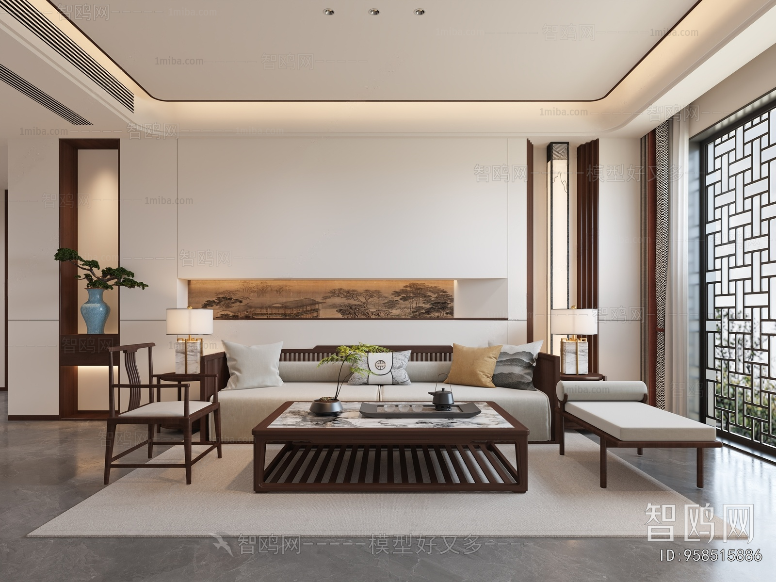 New Chinese Style A Living Room