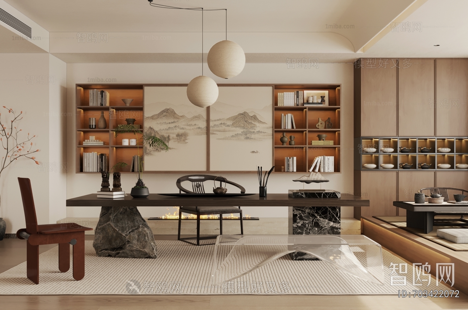 New Chinese Style Study Space