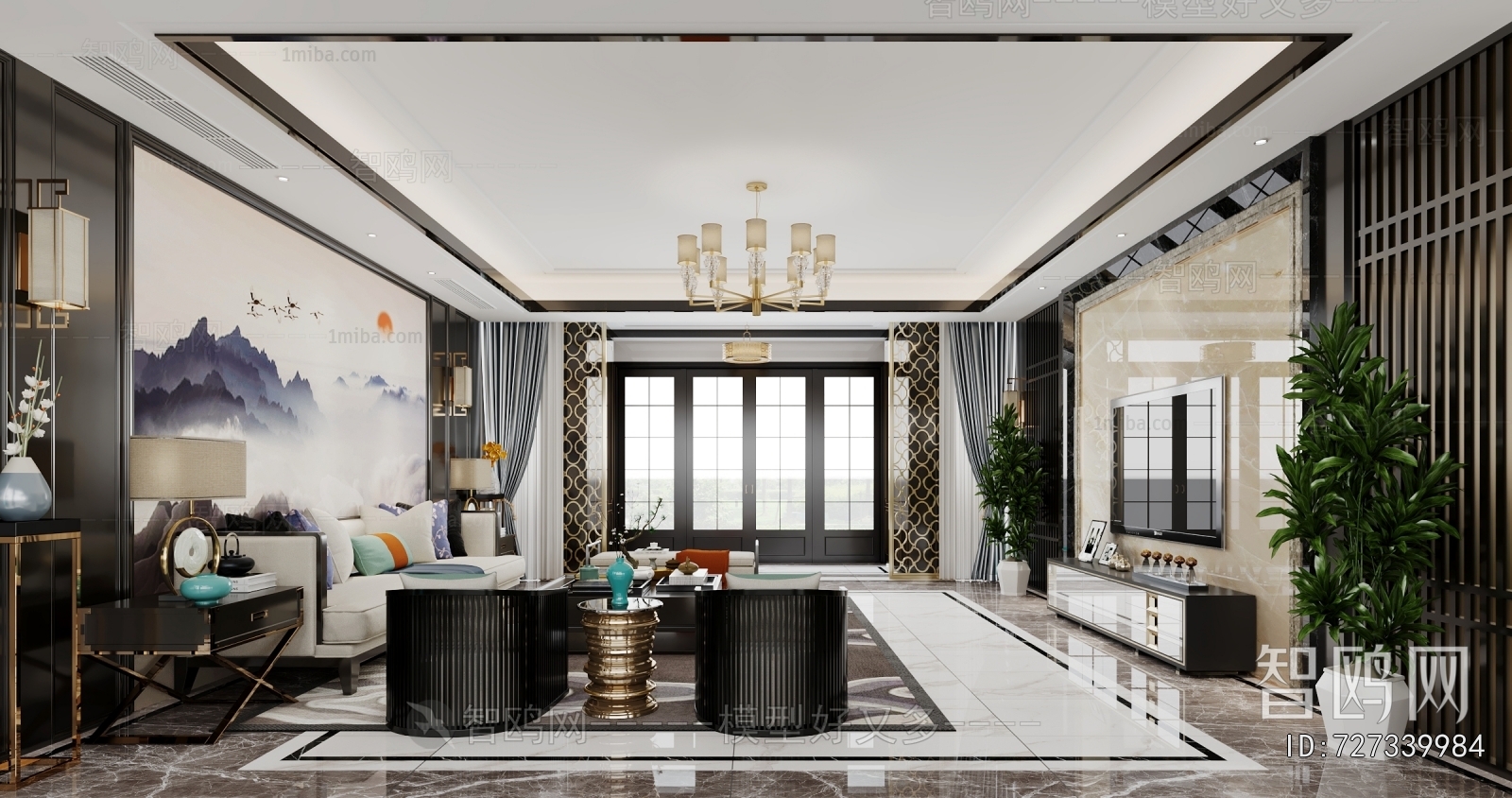 New Chinese Style A Living Room