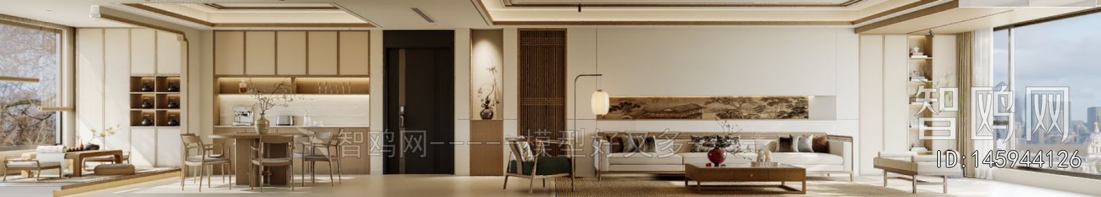 New Chinese Style A Living Room