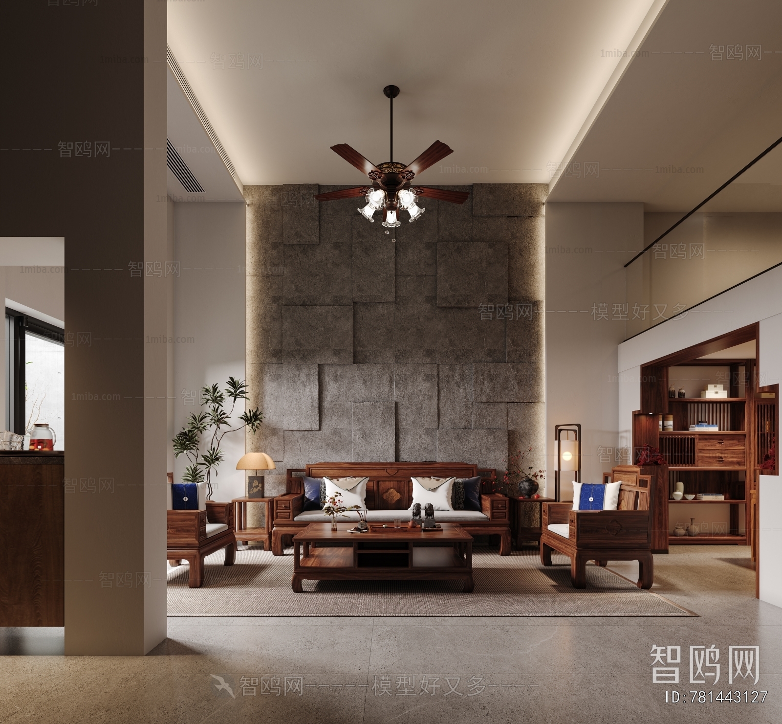 New Chinese Style A Living Room