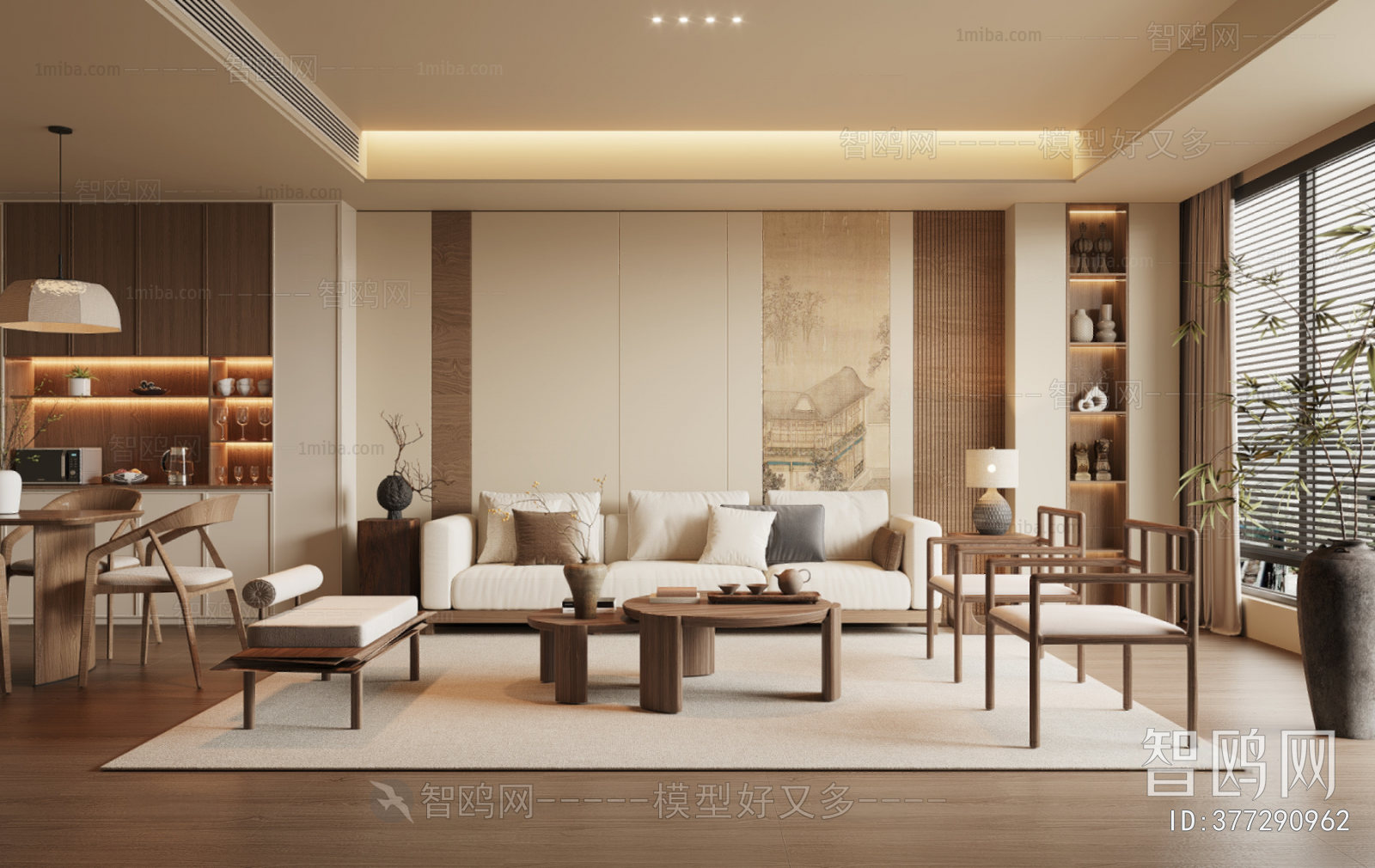 New Chinese Style A Living Room