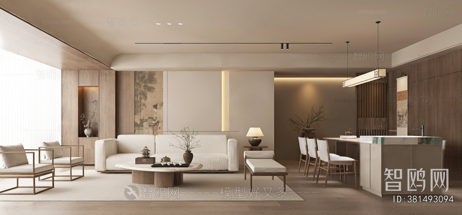 New Chinese Style A Living Room